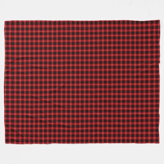 Cunningham Tartan Red Black Pset Fleece Deken (Voorkant (Horizontaal))