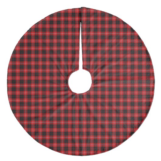 Cunningham Tartan Red Black Pset Fleece Kerstboom Rok (Voorkant)