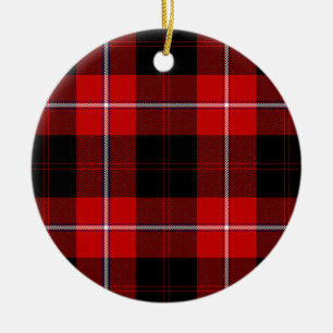 Cunningham Tartan Red Black Pset Keramisch Ornament