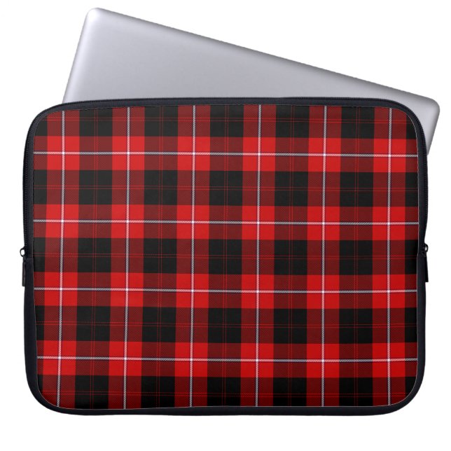 Cunningham Tartan Red Black Pset Laptop Sleeve (Voorkant)