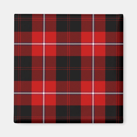 Cunningham Tartan Red Black Pset Magneet (Voorkant)