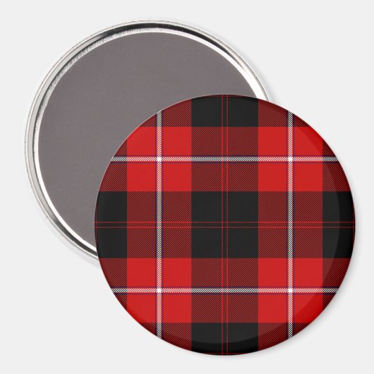 Cunningham Tartan Red Black Pset Magneet (Voorkant / Achterkant)