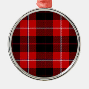 Cunningham Tartan Red Black Pset Metalen Ornament