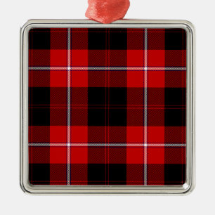 Cunningham Tartan Red Black Pset Metalen Ornament