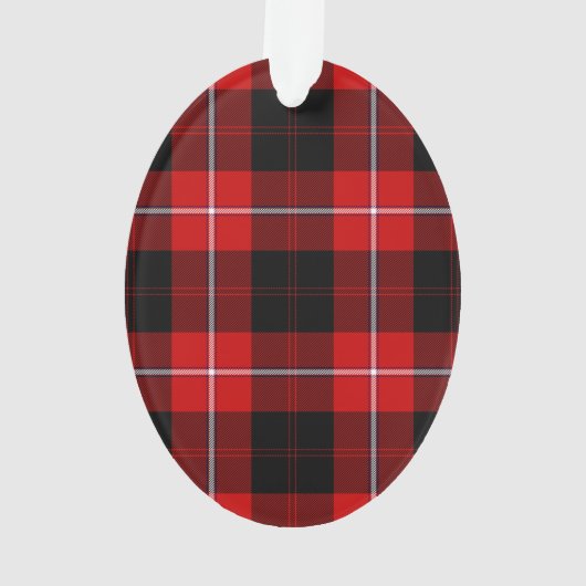 Cunningham Tartan Red Black Pset Ornament (achterkant)