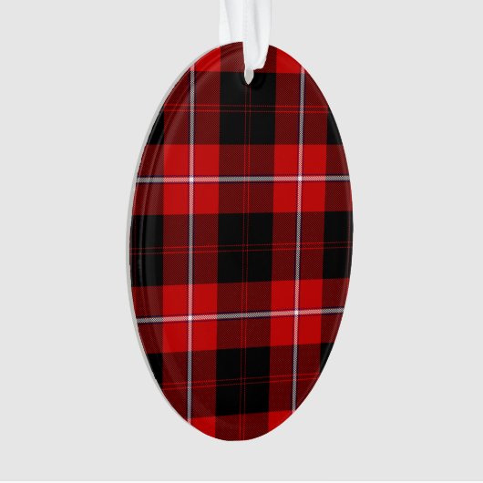 Cunningham Tartan Red Black Pset Ornament (voorkant)