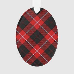 Cunningham Tartan Red Black Pset Ornament