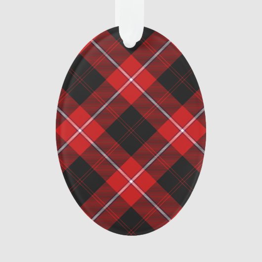 Cunningham Tartan Red Black Pset Ornament (voorkant)