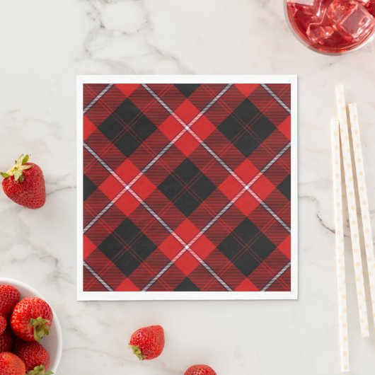 Cunningham Tartan Red Black Pset Servet (Insitu)