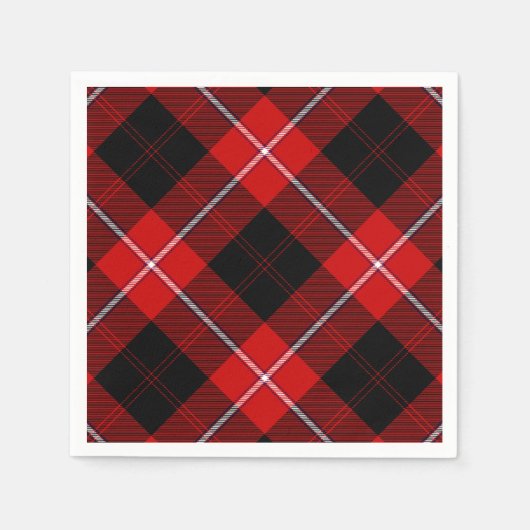 Cunningham Tartan Red Black Pset Servetten (Voorkant)