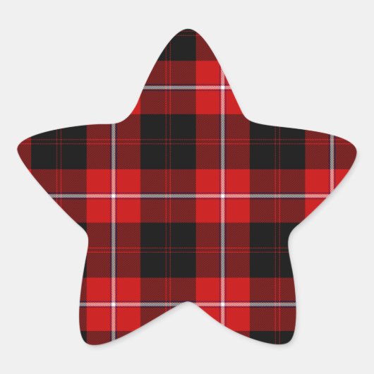 Cunningham Tartan Red Black Pset Ster Sticker (Voorkant)