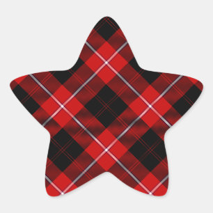 Cunningham Tartan Red Black Pset Ster Sticker