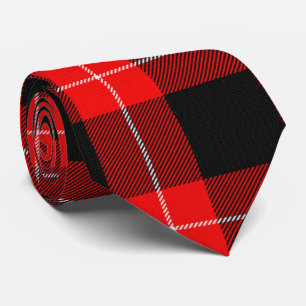 Cunningham Tartan Red Black Pset Stropdas