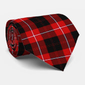 Cunningham Tartan Red Black Pset Stropdas (Opgerold)