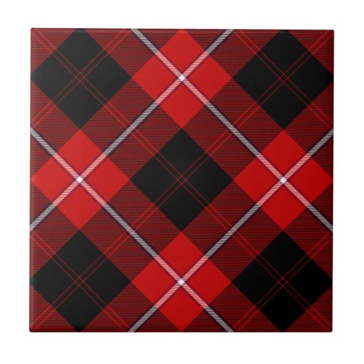 Cunningham Tartan Red Black Pset Tegeltje (Voorkant)