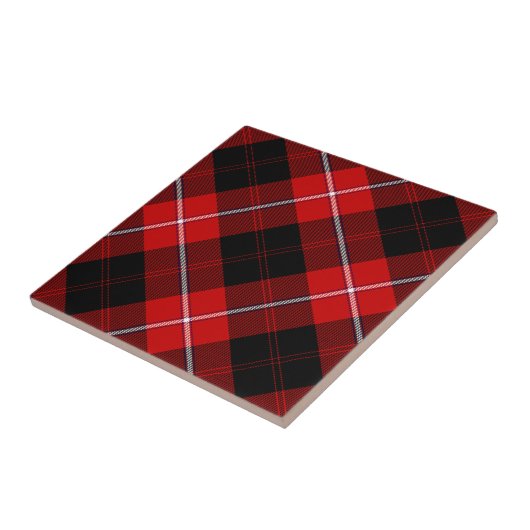 Cunningham Tartan Red Black Pset Tegeltje (Zijkant)