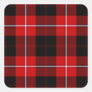 Cunningham Tartan Red Black Pset Vierkante Sticker