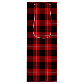 Cunningham Tartan Red Black Pset Wijn Cadeautas (Voorkant)