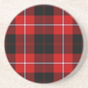 Cunningham Tartan Red Black Pset Zandsteen Onderzetter