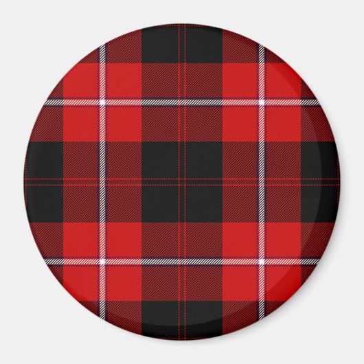 Cunningham Tartan Rood Zwart Geruit Magneet (Voorkant)