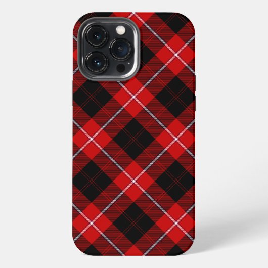 Cunningham Tartan Rood Zwart Schotse Ruit iPhone Hoesje (Achterkant)