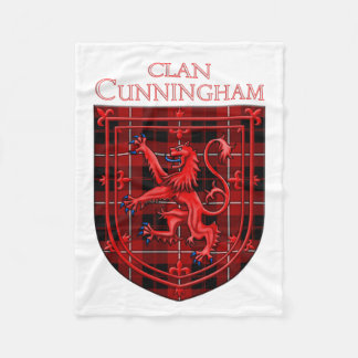 Cunningham Tartan Scottish Plaid Lion Rampant Fleece Deken