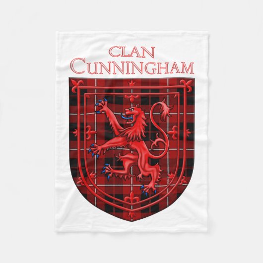 Cunningham Tartan Scottish Plaid Lion Rampant Fleece Deken (Voorkant)