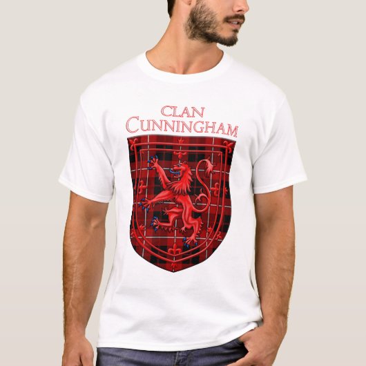 Cunningham Tartan Scottish Plaid Lion Rampant T-shirt (Voorkant)