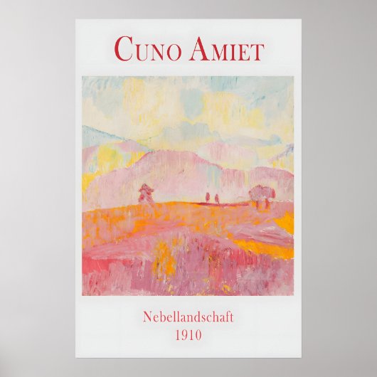 Cuno Amiet Roze Landschap Schilderij Pastel Poster (Voorkant)