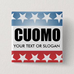 CUOMO 2010 VIERKANTE BUTTON 5,1 CM