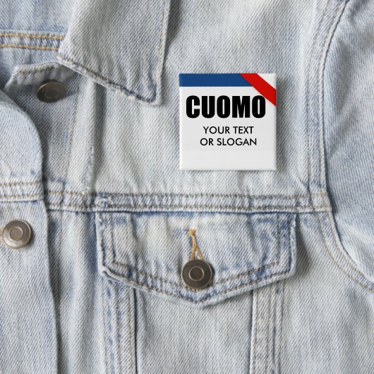 CUOMO 2010 VIERKANTE BUTTON 5,1 CM (In situ)