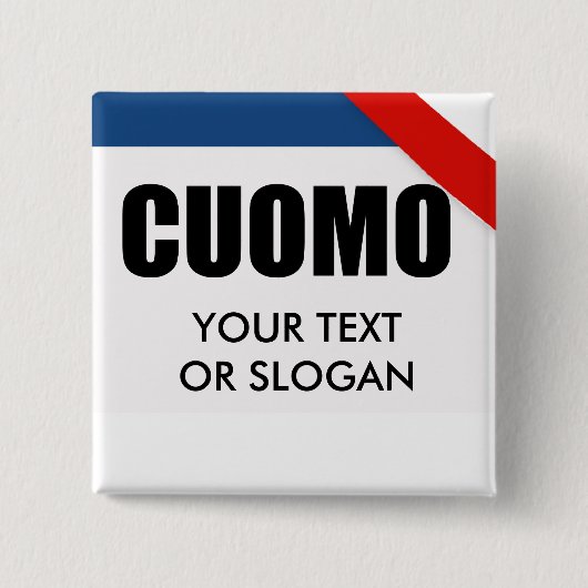 CUOMO 2010 VIERKANTE BUTTON 5,1 CM (Voorkant)