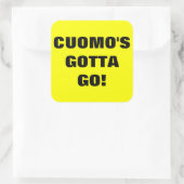 Cuomo moet gaan vierkante sticker (Tas)