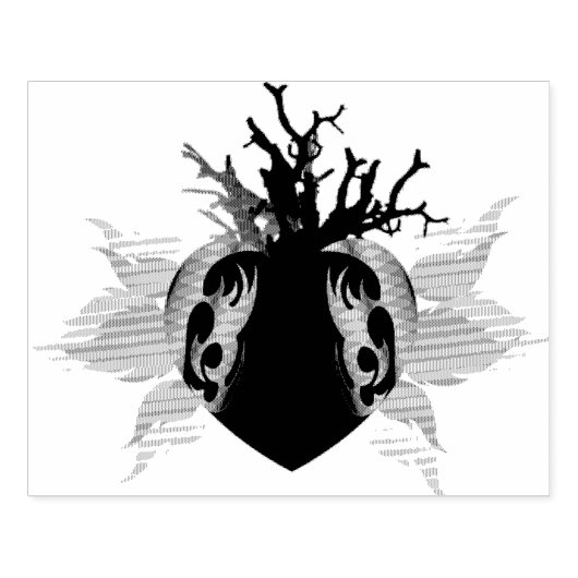 Cuore e coralli rubberstempel (Afrduk)