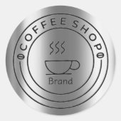 Cup Cafe Zakelijke Koffiewinkel Ronde Sticker (Voorkant)