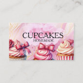 Cup cakes Baker Bakery Treats Pink Visitekaartje (Voorkant)