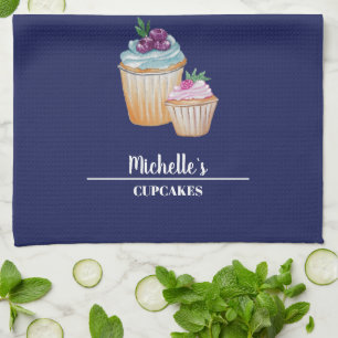 Cup Cakes En Vruchten Aquarel Theedoek