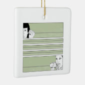 Cup en snaartelefoon keramisch ornament (Rechts)