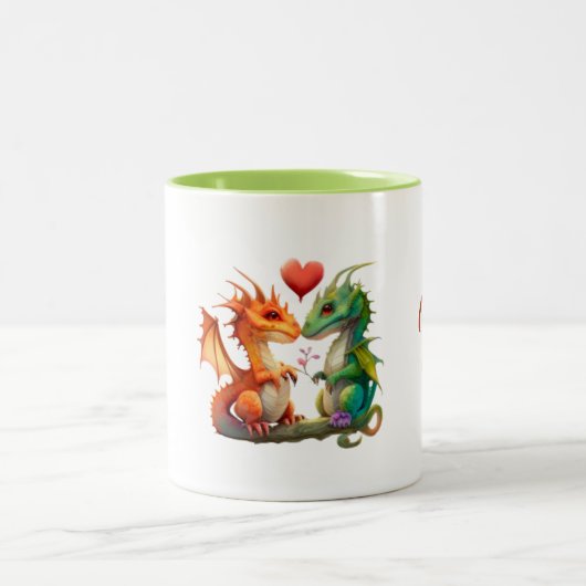 Cup - I Love U - Dragons Tweekleurige Koffiemok (Center)