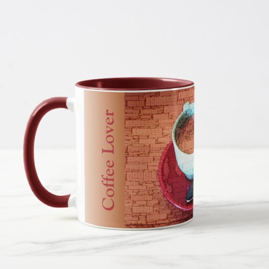 Cup Lepel Typografie Embedded Word Cloud Custom Mok (Links)