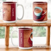 Cup Lepel Typografie Embedded Word Cloud Custom Tweekleurige Koffiemok