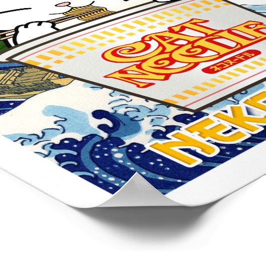 Cup Noodle Ramen Cat Poster (Hoek)