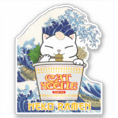 Cup Noodle Ramen Cat Sticker (Voorkant)