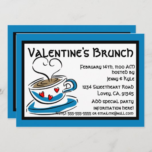 Cup 'o Love Valentijn Invitation Kaart (Voorkant / Achterkant)