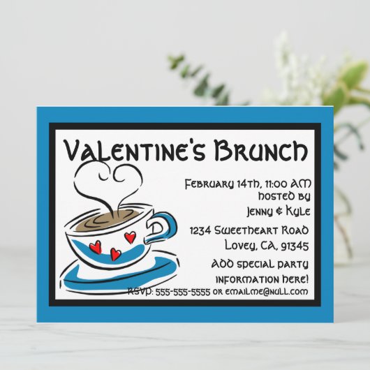 Cup 'o Love Valentijn Invitation Kaart (Staand voorkant)