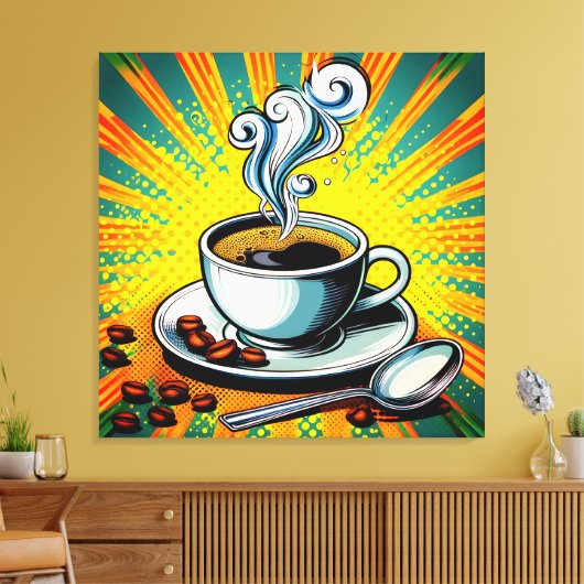 Cup of Coffee Canvas Wall Art Afdruk (Insitu (Woonkamer))