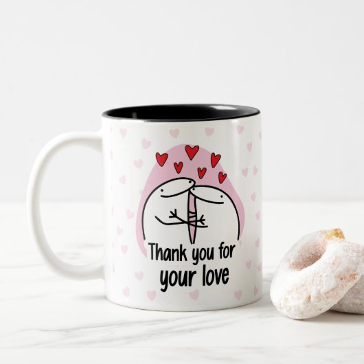 Cup of coffee, Florck Valentine's Day  Tweekleurige Koffiemok (Met donut)
