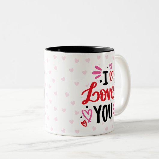 Cup of coffee, Florck Valentine's Day  Tweekleurige Koffiemok (Voorkant rechts)