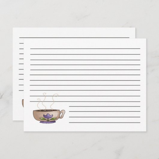 Cup of Coffee Recipe Card Briefkaart (Voorkant / Achterkant)