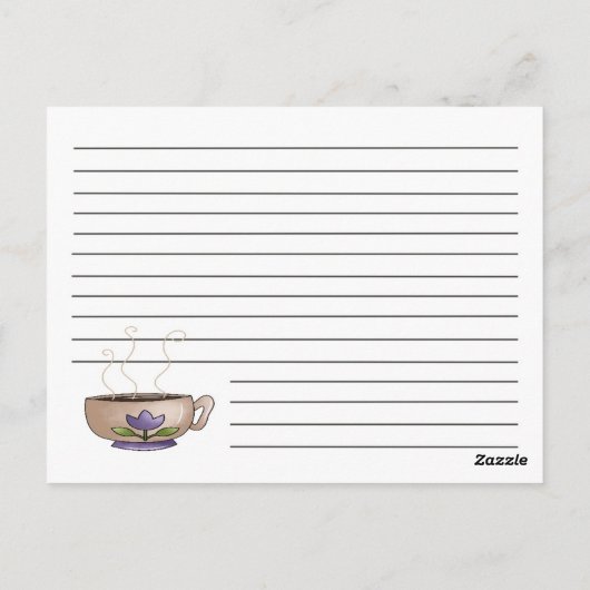 Cup of Coffee Recipe Card Briefkaart (Achterkant)